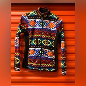RALPH LAUREN Black Full Zip Fleece Southwestern Aztec Jacket